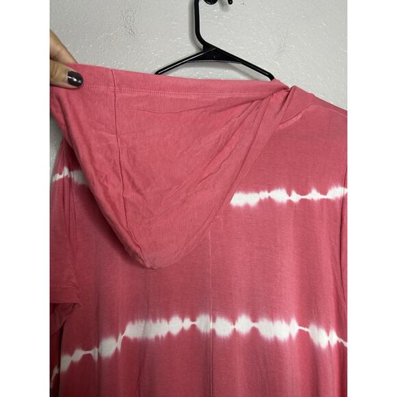 Lane Bryant Livi Hooded Midi Dress Coral White NWT Stretch Comfy Size 22/24 - Picture 3 of 9